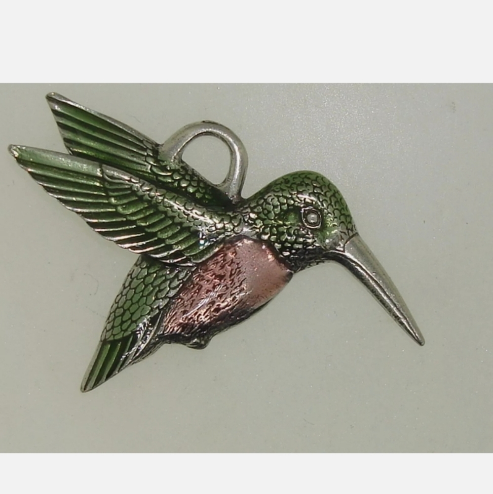 Signed Danforth Pewter 1996 Hummingbird Pendant